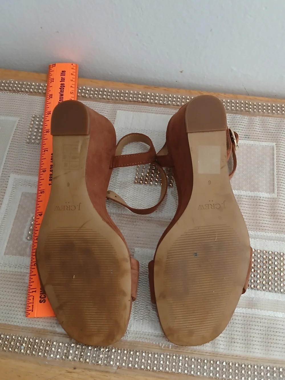 J.Crew Size 6 Wedge Sandals  Tan Suede